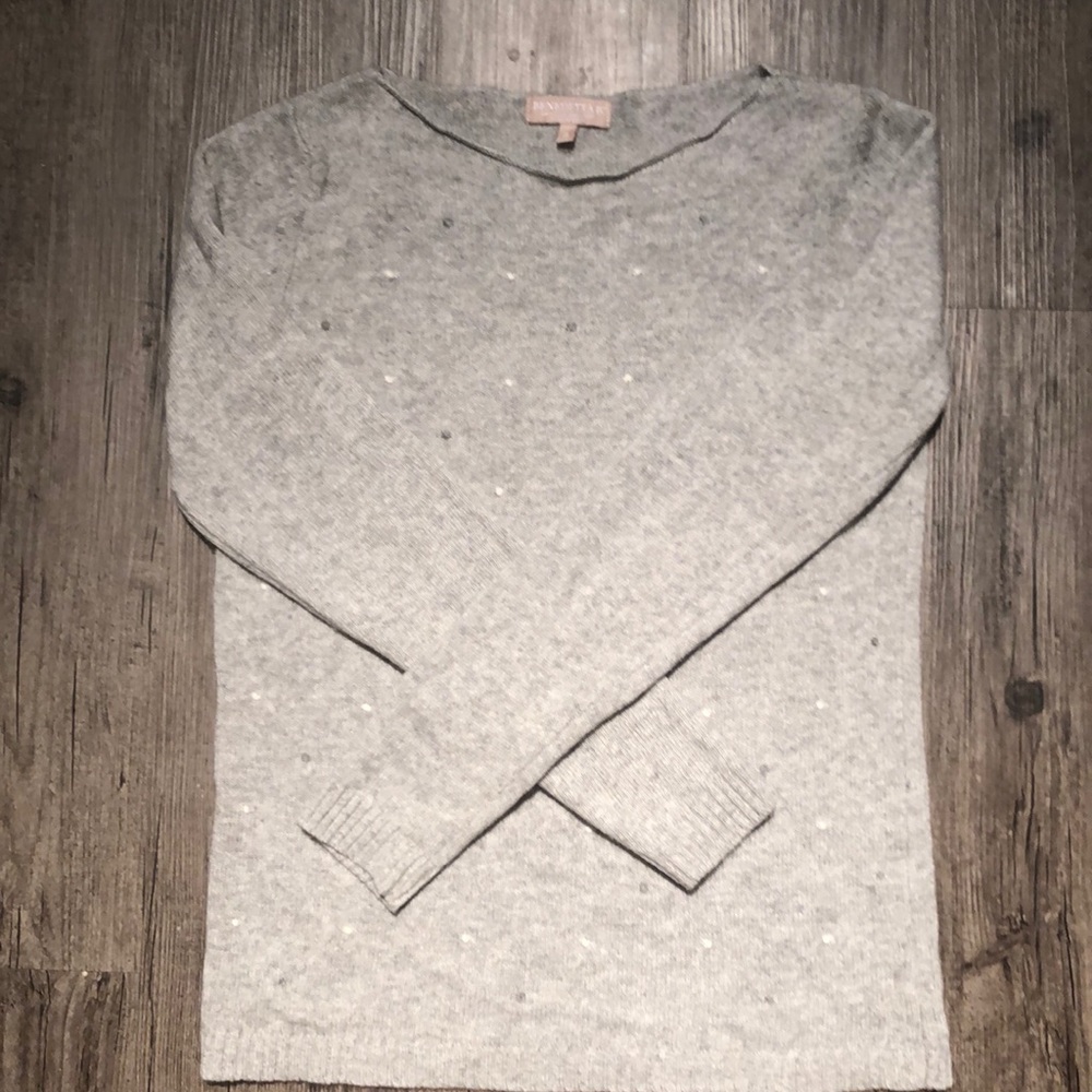 Gray Benedetta B! Sweater with Polka Dots